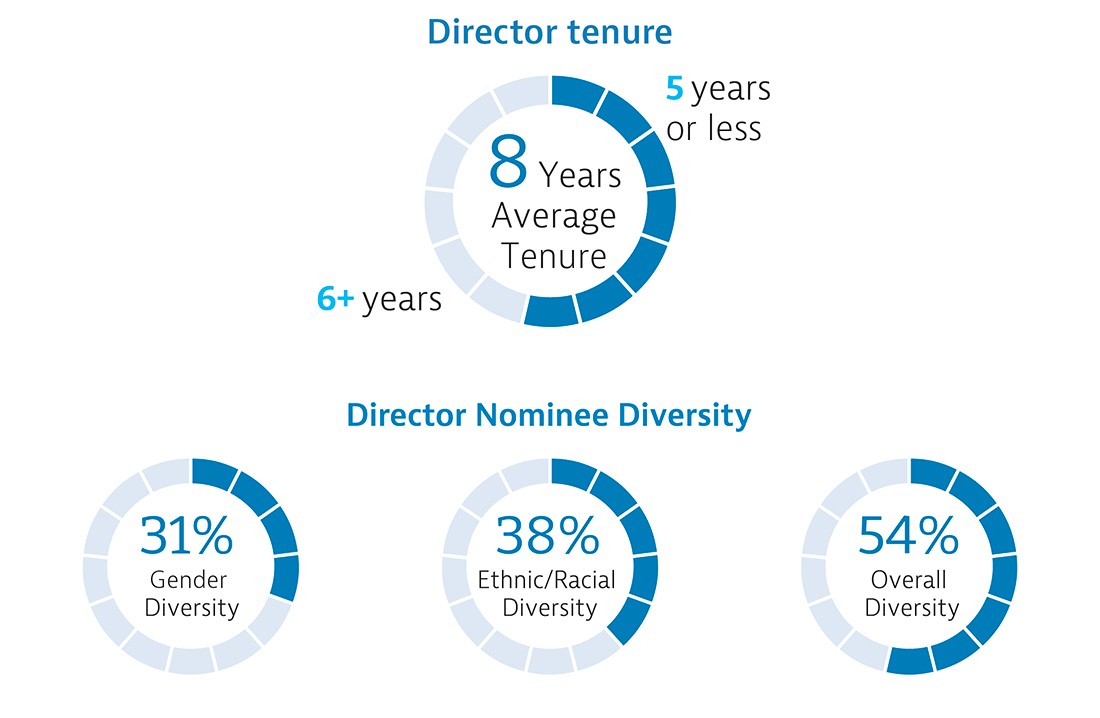 Southern Company Board Diversity and Tenure infographic