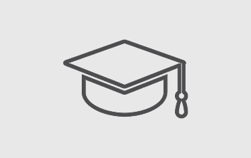Icon for Internships section - icon is a graduation cap graphic