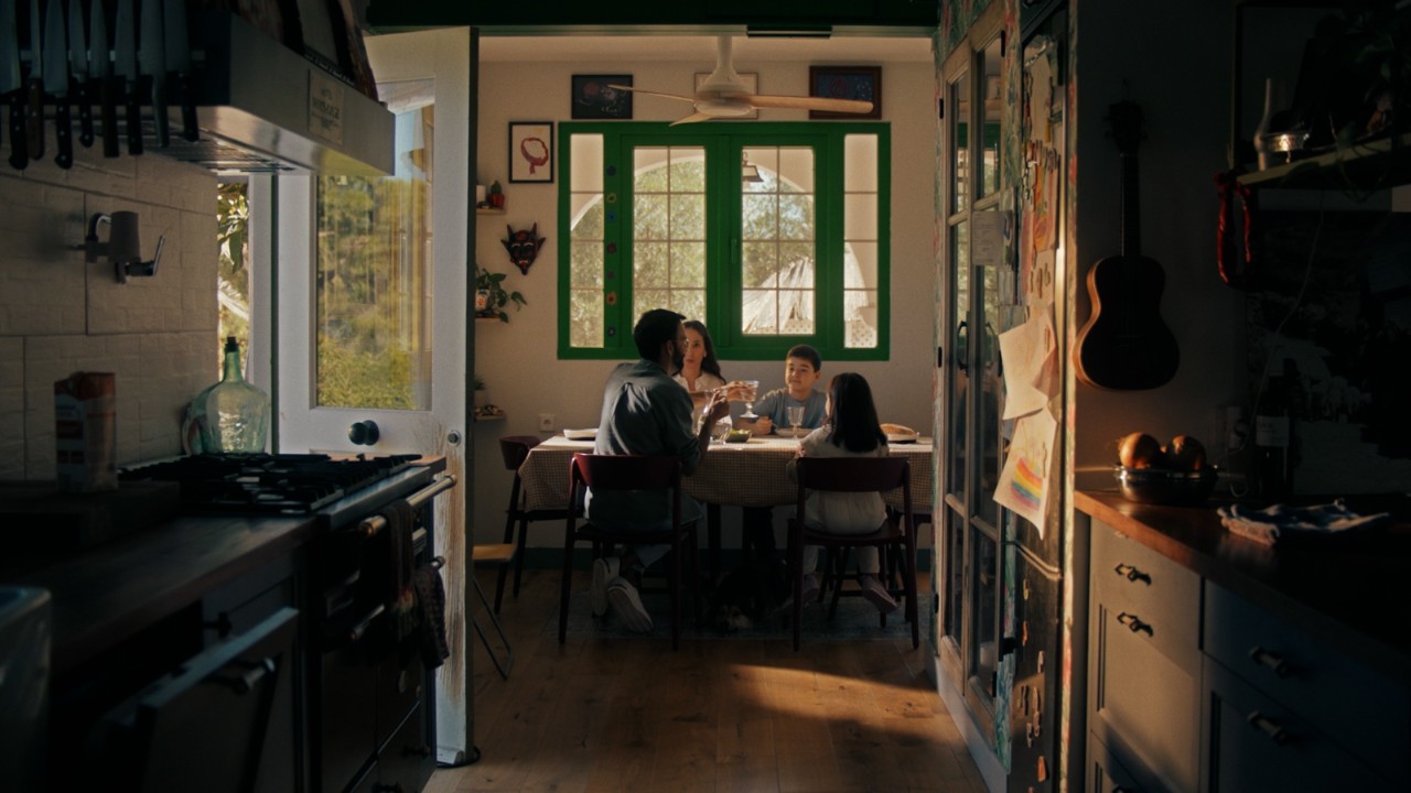 Child hugging father