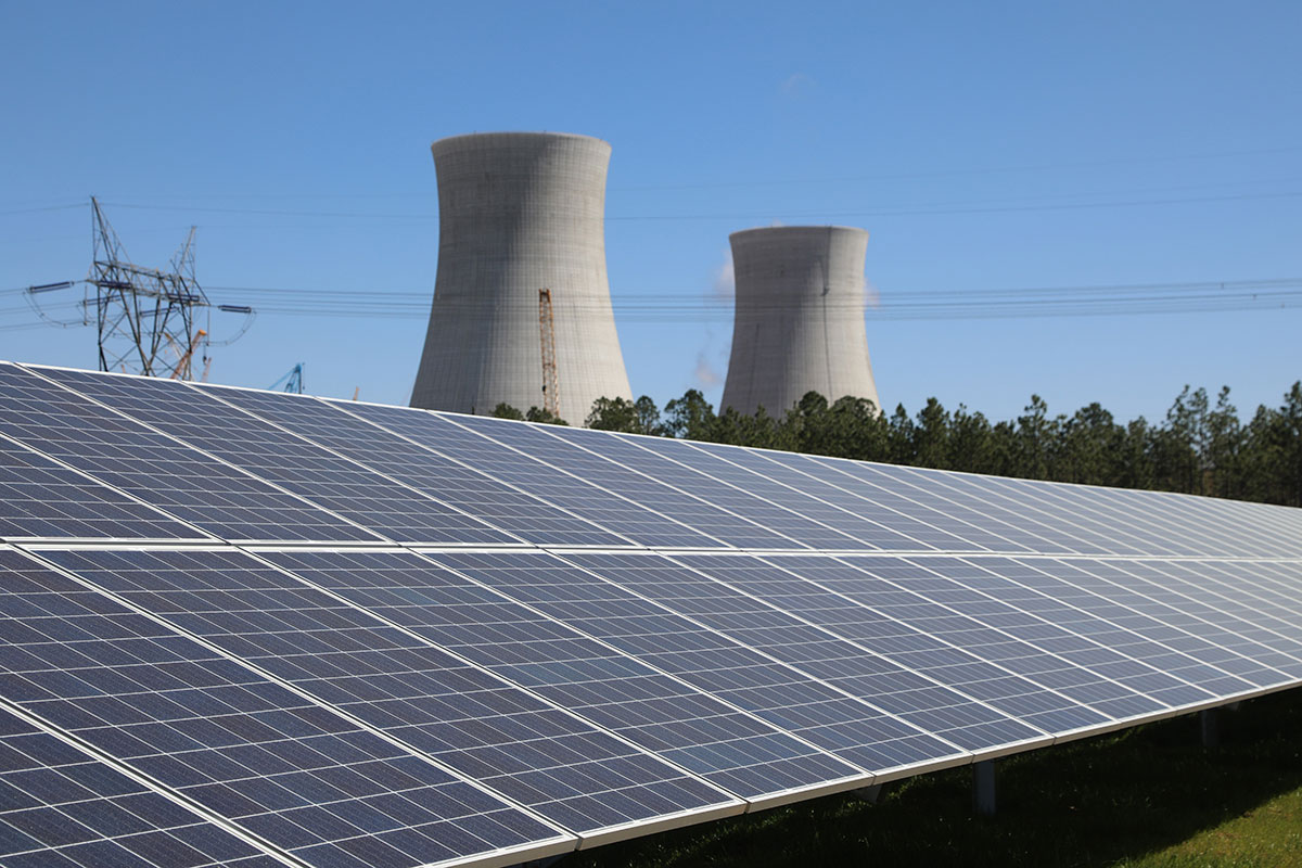 Plant Vogtle with solar panels