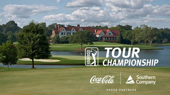 East Lake Golf Course with TOUR Championship, Southern Company and Coca-Cola logos