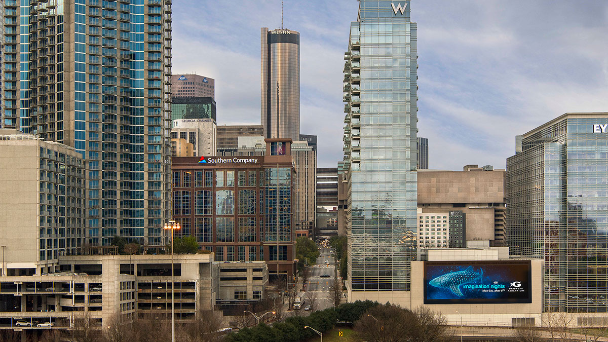 Southern Company head quarters pictured in the downtown Atlanta skyline