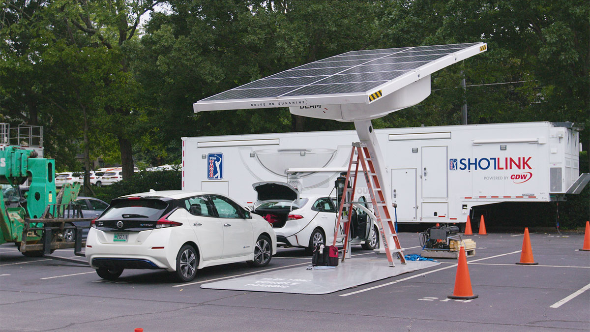Solar charing station for electric vehicles at TOUR Championship