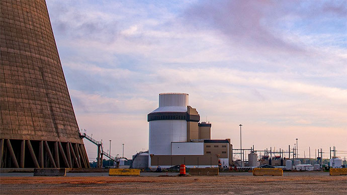 Vogtle Nuclear Unit 4 at sunset