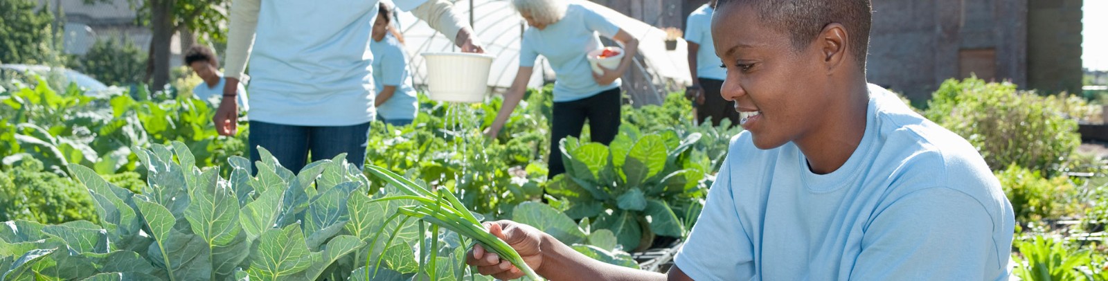 Black woman tending to garden