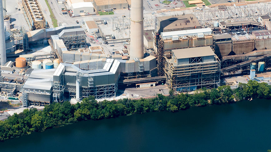 Waste management segment of electricity generating facility