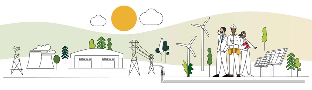 Illustration of clean energy company